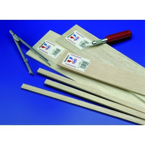 1/16" x 3/8" Balsa Strips -  36" length - pkg (28) - Mid6028