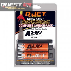 Quest 6109 -  A3-6FJ Q-Jet - 18MM  Black Maxx Composite Model Rocket Motors (2)