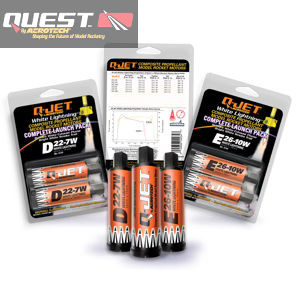 Quest 6133 -  D22-4W Q-Jet  - 24mm White Lightning Composite Model Rocket Motors (2)