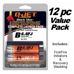 Quest 6314  -  B4-4FJ (12pk) Q-Jet 18MM Black Maxx Composite Rocket Motors