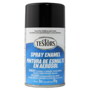 Testors Enamel Spray 3oz  Gloss Black - Tes1247