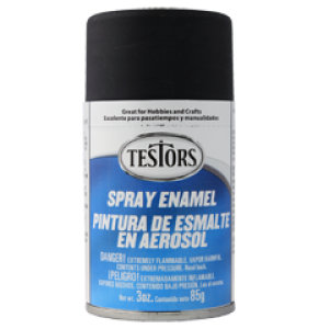 Testors Enamel Spray 3oz  Flat Black - Tes1249