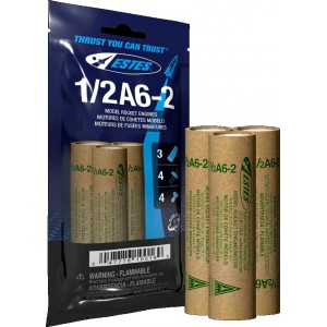 Estes 10016 - 1/2A6-2 Model Rocket Engines (3) - NEW BAGGED VERSION Estes 10016 - 1/2A6-2 Model Rocket Engines (3) - NEW BAGGED VERSION