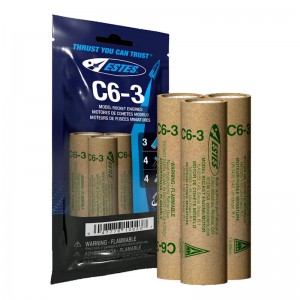 Estes 10023 - C6-3 Model Rocket Engines (3) - NEW BAGGED VERSION 