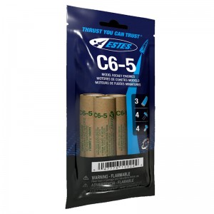 Estes 10024 - C6-5 Model Rocket Engines (3) - NEW BAGGED VERSION 