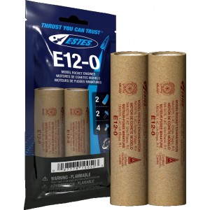 Estes 10050 - E12-0 Model Rocket Engines (2) - NEW BAGGED VERSION