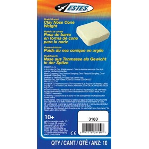Clay Nose Cone Weight - Estes 3180 Clay Nose Cone Weight - Estes 3180